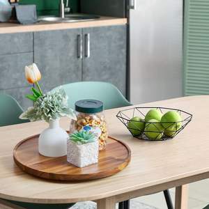 ถาดหมุนอะคาเซียวูดสำหรับจัดระเบียบ, ถาดหมุนสำหรับวางบนโต๊ะ ตู้ ชั้นวางของ ห้องครัว ตู้เก็บของ ชั้นวางของในครัว - Product Image 3