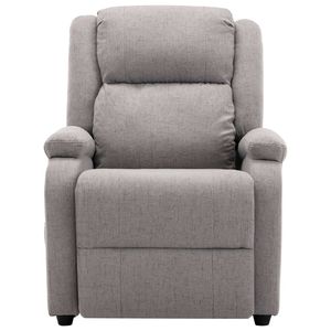 Poltrona reclinabile per massaggio in tessuto grigio chiaro - Product Image 5