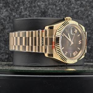 Reloj Premium de 40 mm para Hombre, Acero Inoxidable, Chapado en Oro Rosa, Cristal de Zafiro, Analógico, con Fecha, Movimiento Mecánico Automático, Estilo Hip Hop, Acanalado - Product Image 2