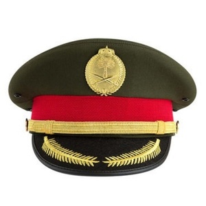 Gorra de Visera Bordada a Mano de Calidad de Exportación para Uniforme, Gorra de Visera de Buena Calidad con Tela Transpirable, Gorra de Visera Ceremonial India - Product Image 2