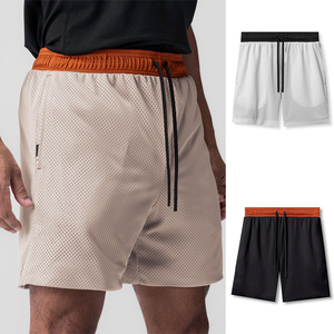 Pantalones Cortos Deportivos para Hombre, Diseño con Combinación de Colores, para Correr, Hacer Ejercicio y Entrenamiento, con Malla - Product Image 1