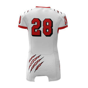 Camiseta de Fútbol Americano Personalizada, Uniforme de Entrenamiento de Malla Sublimada, Camiseta de Práctica con Estampado de Camuflaje Rojo, Número Impreso, Manga Corta, Corte Ajustado - Product Image 4