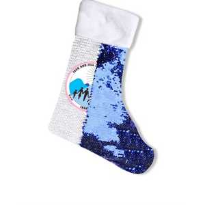 Calcetín Navideño Reversible con Lentejuelas Jack and Jill, Puño de Felpa Suave, Decoración Festiva Brillante para Chimenea - Product Image 1