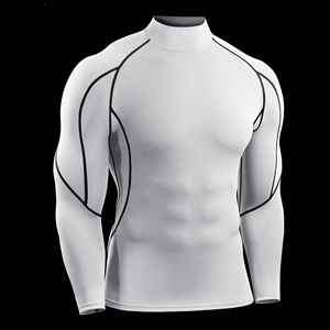 Vêtements de sport en dropshipping avec logo personnalisé, polyester, plusieurs couleurs, vêtements de compression pour hommes, vêtements de fitness - Product Image 1