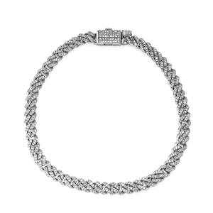 Bracelet gourmette de luxe en diamant de laboratoire VVS, taille brillant rond, collection de bijoux fins Hip Hop - Product Image 2