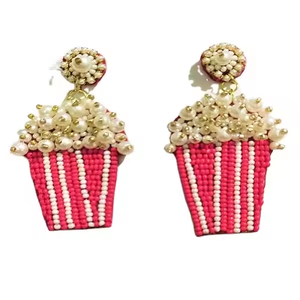 Pendientes de Aro con Cuentas Bordadas a Mano Personalizados, Modernos, de Moda, para Boda, Estilo Boho, Ligeros y de Lujo - Product Image 6