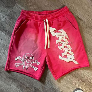 Shorts en toile solide en nylon premium pour hommes, avec taille élastique et broderie 3D, style streetwear décontracté, logo personnalisé, pour l'été - Product Image 5