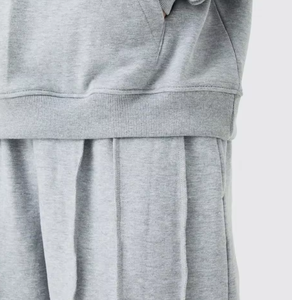 Conjunto de dos piezas de sudadera con capucha de color liso para hombre, informal, holgado, con sudadera y pantalones de pierna ancha - Product Image 5