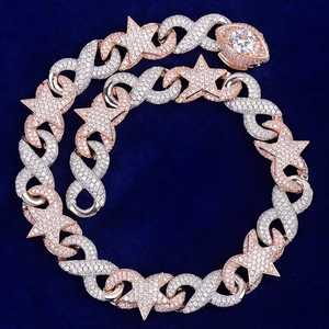 Premium <b>Iced</b> Hip Hop <b>Chain</b> Available in Silver Moissanite, Silver Lab Diamond and 10K/14K Gold Lab Diamond Statement Necklace - Product Image 1