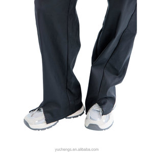 En stock 100% polyester femmes robes décontractées pantalons à jambes larges en relief Logo/motif taille moyenne fermeture éclair braguette coupe ample pour l'hiver - Product Image 5