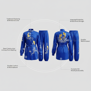 New Design Breathable Kung Fu Uniform Traditional Tai Chi Custom Brand <b>Name</b> Embroidered Design Martial Arts Karate Suit OEM ODM - Product Image 2