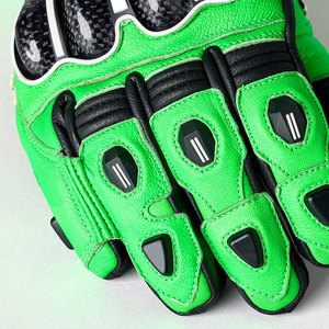 ถุงมือแข่งรถตามหลักสรีรศาสตร์ หนังเต็มนิ้ว สีเขียว-ดำ ระบายอากาศได้ดี กันลื่น ใช้กลางแจ้งได้ 男女兼用 ปิดด้วยแถบตีนตุ๊กแก - Product Image 5