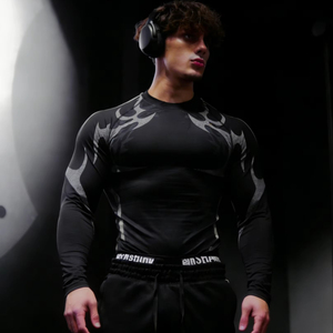 NUEVA Camiseta de Compresión de Manga Larga para Hombre, Protección UV UPF50+, Secado Rápido, para Gimnasio, Fitness y Deportes, 2026 MMA Rash Guard - Product Image 1