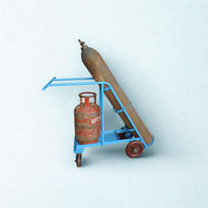 Carro para cilindros de gas, de acero resistente, para cilindros de oxígeno y GLP, para uso industrial en talleres y almacenes. - Product Image 2