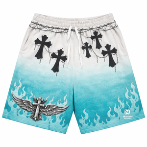 Shorts de jogging pour homme personnalisables, vierges, respirants, en molleton de coton peigné, style urbain, couleur unie, délavé à l'acide, bords bruts, taille élastique, vintage - Product Image 3