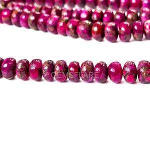 Cuentas redondas de turquesa rosa cobre AAA, cuentas de turquesa Mohave rosa intenso de 8-10 mm para la fabricación de joyas, venta al por mayor. - Product Image 5