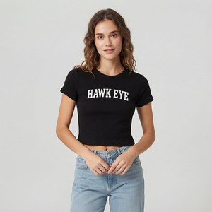 T-shirts pour femmes en spandex, couleur unie, personnalisables, coupe ample, col halter, broderies, strass, respirants, design unique - Product Image 4