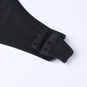 New Arrivals Activewear Long Sleeve <b>Feather</b> Black Skinny Fit Breathable Streetwear Canvas Bodysuit <b>Tops</b> for Women - Product Image 6