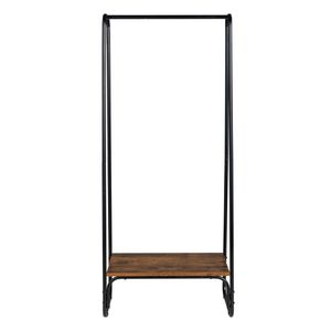 Appendiabiti in Metallo Nero Autoportante con Ripiano in Legno, Robusto e Moderno - Product Image 3