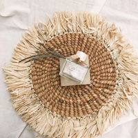 Meilleures ventes : Sets de table classiques en jonc de mer naturel tressé, style bohème, faits main, écologiques, épaisseur 2mm, 35/38cm