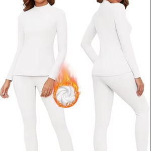 Ensemble de sous-vêtements personnalisés pour femmes, sous-vêtements de ski pour sports d'hiver, sous-vêtements thermiques à fermeture éclair pour femmes, caleçons longs pour sports d'hiver - Product Image 1