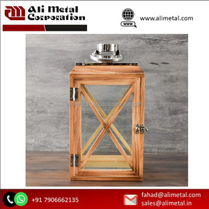 Lanterne minimaliste en bois de simplicité scandinave avec un design unique pour la décoration de jardin et de mariage et personnalisable - Product Image 3