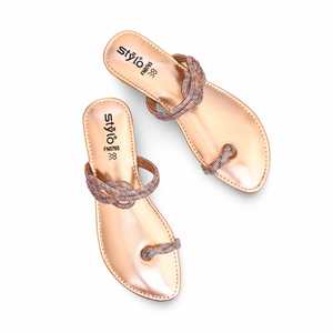 Sandales fantaisie à talons pêche FN0765 Chappal - Product Image 1