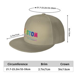 Casquette Snapback Personnalisée 6 Panneaux Unisexe en Sergé de Coton avec Broderie Logo Lettres Arc-en-ciel sur Panneau Avant, Style Urbain Décontracté - Product Image 4