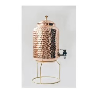 Premium Copper Water <b>Dispenser</b> <b>Drinking</b> Water Storage Vessel with Tap Ideal for Home Office Restaurant and Hospitality Setup - Product Image 1