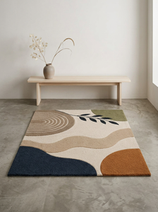 Tapis pour salon, fait main, en laine organique, tissé à la main, tapis de style botanique, tapis moderne sur mesure, tapis design pour la maison - Product Image 5