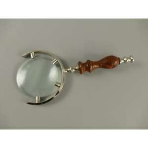 Loupe en forme de fer à cheval argenté avec manche en bois, impression de logo personnalisée, articles cadeaux nautiques - Product Image 3