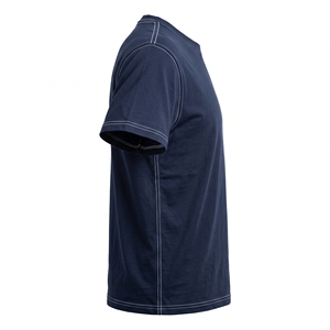 T-shirt décontracté d'été pour homme, coupe oversize, en tricot vierge, écoresponsable, avec coutures contrastées et détails de couture, OEM ODM, vente en gros, direct usine | - Product Image 2