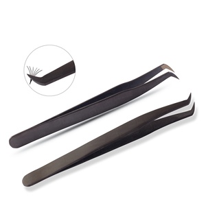 Pince à épiler de précision en acier inoxydable anti-magnétique à pointe en fibre fermement fermée, durable, de haute qualité pour la pose et l'épilation des faux cils - Product Image 2