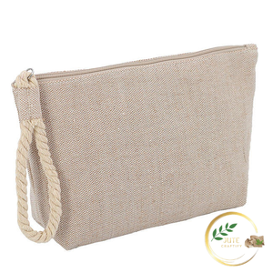 Elegante Bolsa de Cosméticos de Yute Ecológica con Cierre, Bolsa de Viaje para Guardar Maquillaje - Product Image 2