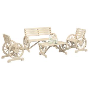 Ensemble de salon de jardin en bois de sapin massif - Product Image 1