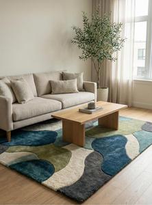Luxury Hand Tufted Non-Slip Medium Pile Abstract Wool Area Rug Modern Designer Living Room Bedroom Dining Room Home Decor - Product Image 3