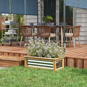 Metal and Wood Combined Vertical Garden <b>Planters</b> Raised Bed and <b>Planter</b> Box for Growing Flowers Herbs <b>Vegetables</b> - Product Image 2