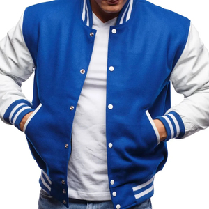 Men's College Wool Varsity Jacket with Winter Single Button Stand Collar Front Custom Design High Quality Top Selling - Product Image 3