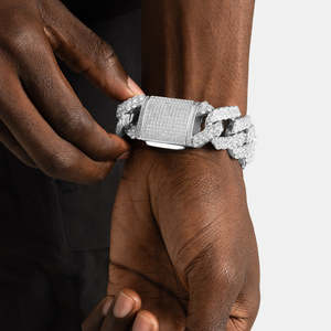 925 Sterling Silver VVS Moissanite Iced Out Cuban Link <b>Bracelet</b> Luxury Hip Hop Chain <b>Bracelet</b> - Product Image 2