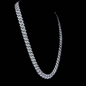 สร้อยคอคิวบันลิงค์แบบหรูหราประดับเพชรเต็มเส้น สไตล์ฮิปฮอป บลิงค์ วิบวับ สำหรับผู้ชายและผู้หญิง ของขวัญสุดพิเศษ - Product Image 5