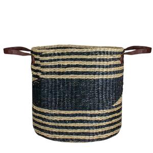 Cesta de mimbre beige y negra con asas, cesta de almacenamiento hecha a mano, venta al por mayor, ecológica, hecha en Vietnam - Product Image 4