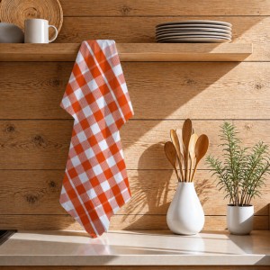 Checkered Design 100% Cotton <b>Kitchen</b> <b>Towel</b> Good Quality Customized Size and logo Waffle <b>Kitchen</b> <b>Towel</b> at Cheapest Price. - Product Image 1