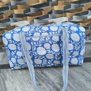 Bolsa de Lona Acolchada de Algodón con Estampado Artesanal Indio, Ligera y de Lujo, para Mujer, Viajes y Compras, Pedidos al por Mayor - Product Image 2