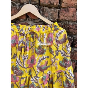 Women's Summer <b>Skirt</b> Boho Gypsy Long Midi <b>Skirt</b> Floral Print <b>Skirt</b> 100% Cotton Maxi <b>Skirt</b> Dress With Two Side Pockets - Product Image 2