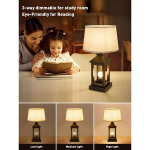 20.5in Black <b>Gold</b> Modern Farmhouse <b>Bedside</b> <b>Table</b> Lamp 3 Way Dimmable Touch for Living Rooms 2 Lig - Product Image 3