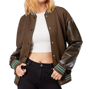 Customized Logo Printing <b>Women</b> Varsity <b>Jackets</b> High Quality Varsity <b>Jacket</b> Manufacturer Custom Wholesale Embroidery Winter Wear - Product Image 4