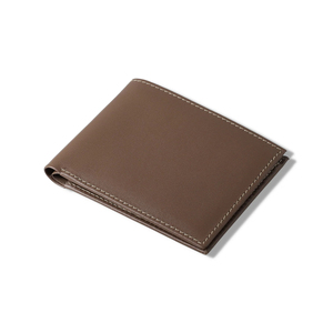 Portefeuilles courts avec broderie de logo personnalisé, haute qualité, RFID, couleur tan et noir, en cuir véritable, pour hommes, luxe, multifonctionnels, porte-cartes - Product Image 1