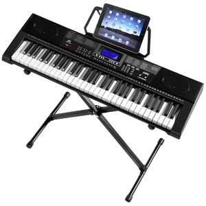 Tastiera Elettronica Portatile a 61 Tasti con Illuminazione, Pianoforte Digitale, Microfono, Cuffie, Alimentazione USB Ricaricabile, Materiale in Metallo - Product Image 6