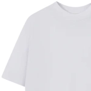 T-shirt en coton blanc à manches courtes pour homme, coupe oversize, design minimaliste sur le devant, vêtements décontractés streetwear, fabrication OEM, vente en gros - Product Image 3