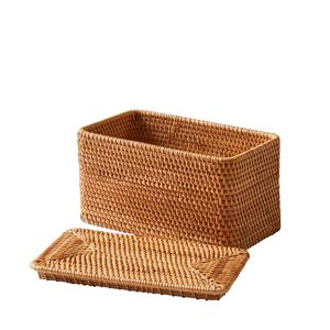 Cesto Organizzatore in Rattan Marrone con Coperchio Better Homes and Gardens, Elegante Soluzione per l'Organizzazione - Product Image 1